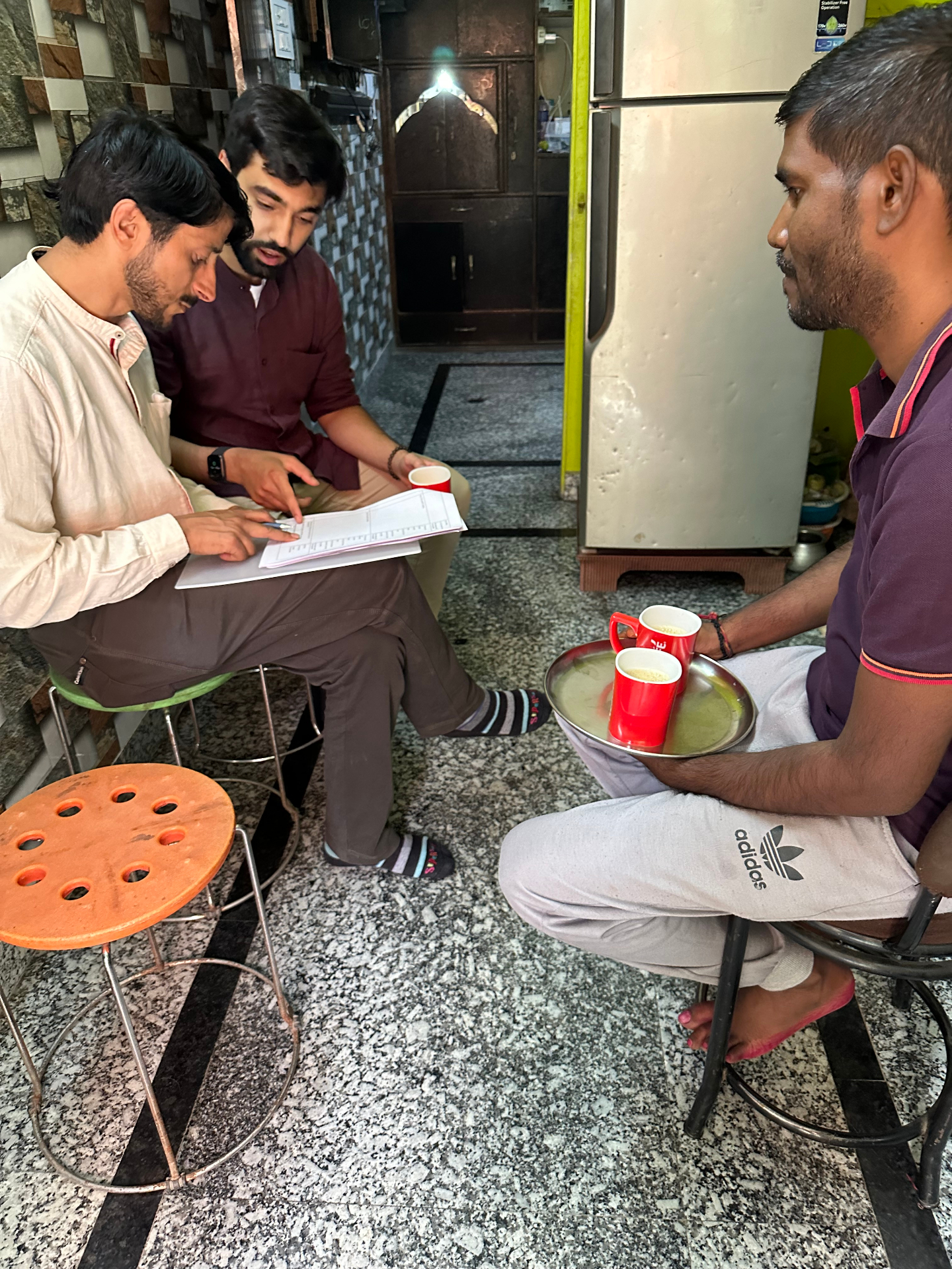 Baseline patient interview with a participant in Delhi.